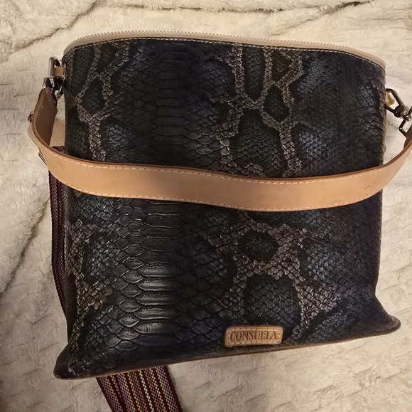 CONSUELA Rattler Hobo Tote Handbag With New Guitar Strap. - Picture 3 of 12